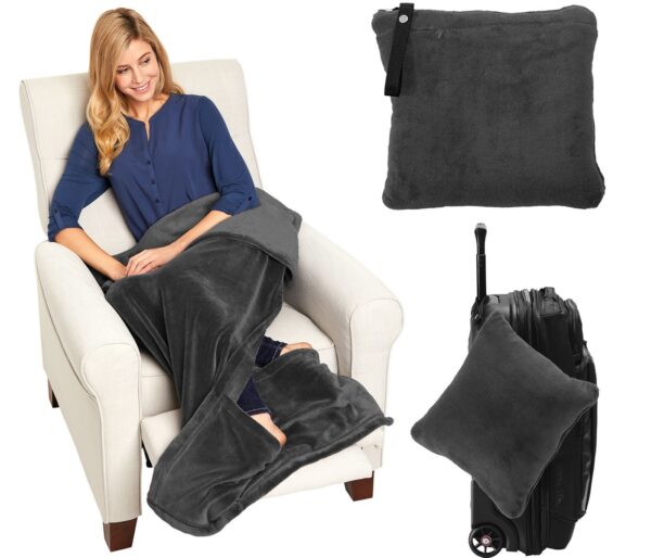 2 in 1 Travel Blanket Pillow